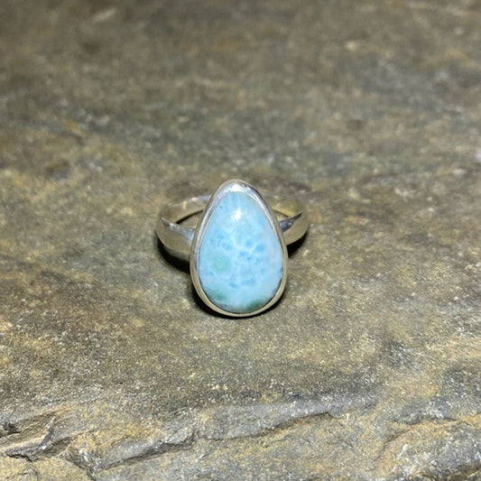 Teardrop Larimar Ring- Size 7