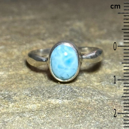 Oval Larimar Ring- Size 7.5