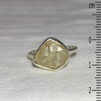 Natural Libyan Desert Glass Ring- Size 7.5