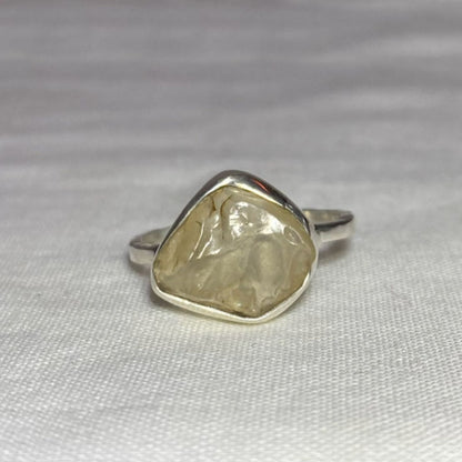 Natural Libyan Desert Glass Ring- Size 7.5