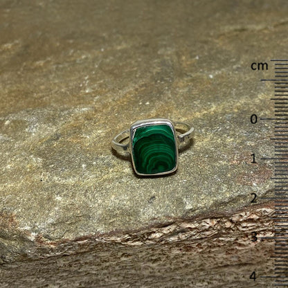 Square Malachite Ring- Size 7.5