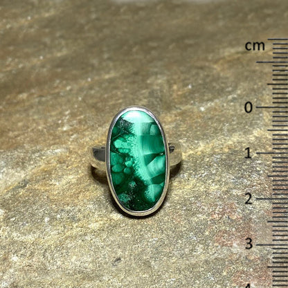 Oval Malachite Ring- Size 10