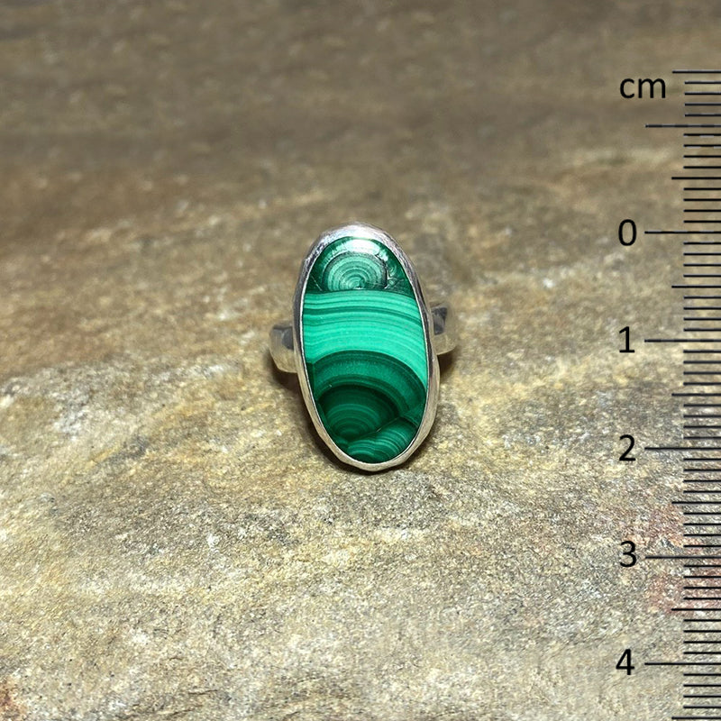 Oval Malachite Ring- Size 7
