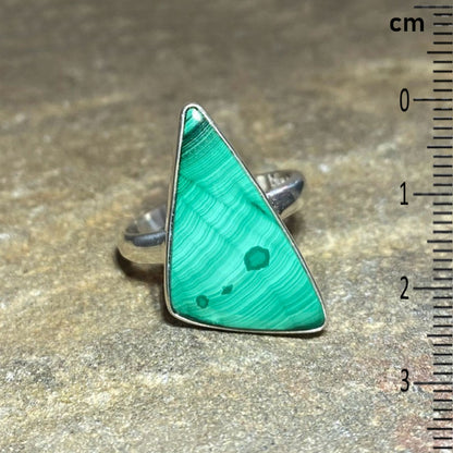 Triangle Malachite Ring- Size 9