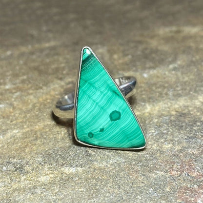 Triangle Malachite Ring- Size 9