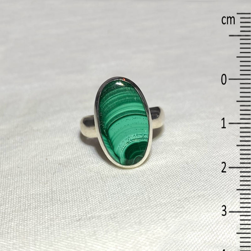 Oval Malachite Ring- Size 8