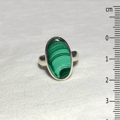 Oval Malachite Ring- Size 8