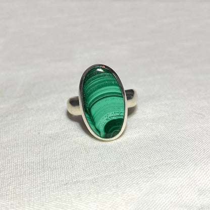 Oval Malachite Ring- Size 8