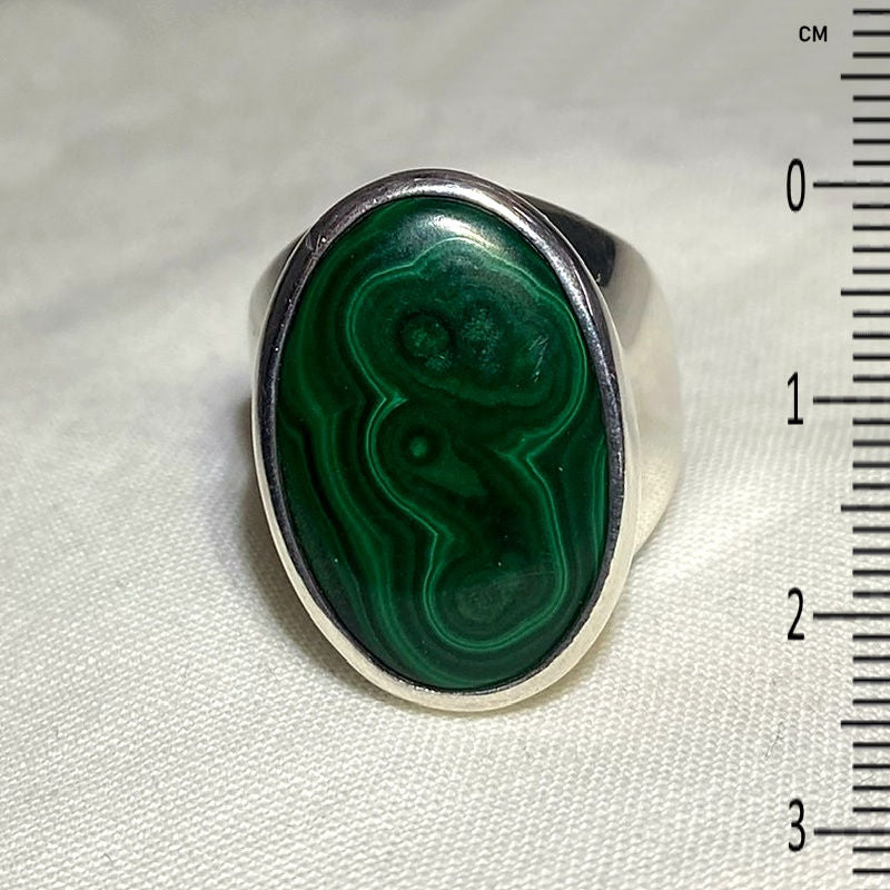 Oval Malachite Ring- Size 8