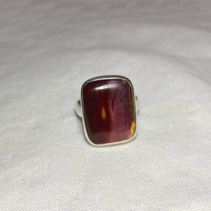 Rectangle Mookaite Jasper Ring- Size 7.5