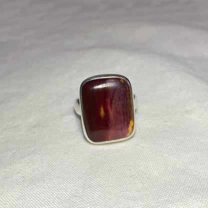 Rectangle Mookaite Jasper Ring- Size 7.5