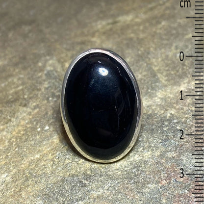 Oval Black Onyx Ring- Size 8