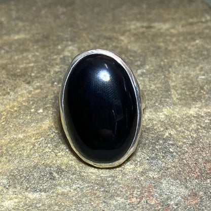 Oval Black Onyx Ring- Size 7