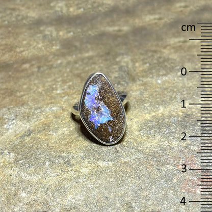Freeform Boulder Opal Ring- Size 8