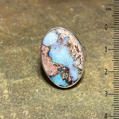 Oval Mexican Fire Opal Ring- Size 10