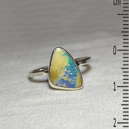 Triangle Boulder Opal Ring- Size 7.5