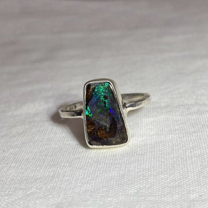 Freeform Boulder Opal Ring- Size 8