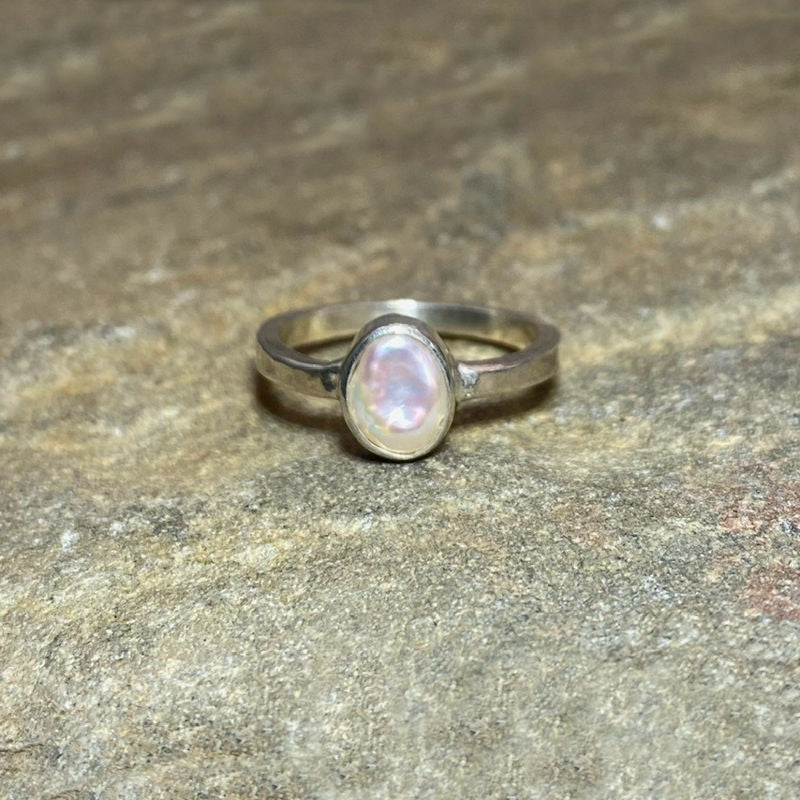 Teardrop Keshi Pearl Ring- Size 6