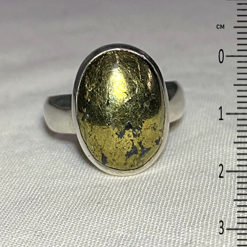 Oval Chalcopyrite Ring- Size 11