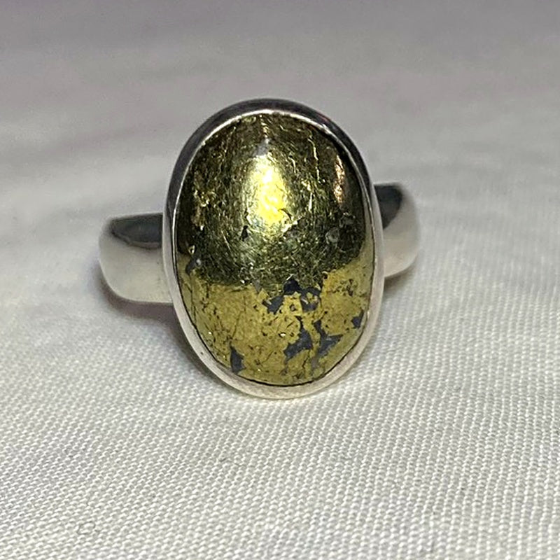Oval Chalcopyrite Ring- Size 11
