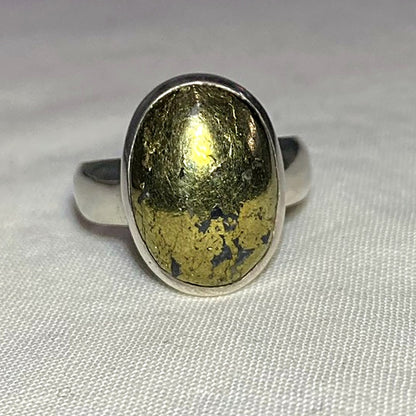 Oval Chalcopyrite Ring- Size 11