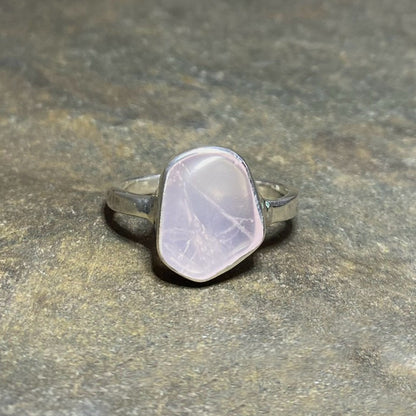 Freeform Rose Quartz Ring- Size 9