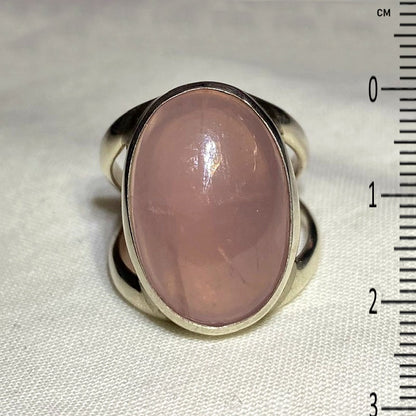 Oval Rose Quartz Ring- Size 7.5