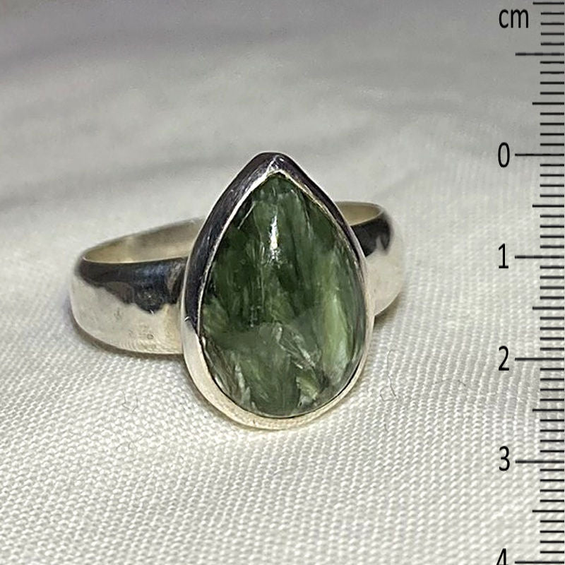 Teardrop Seraphinite Ring- Size 8.5