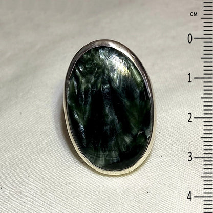 Oval Seraphinite Ring- Size 8.5