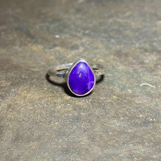 Teardrop Sugilite Ring- Size 8