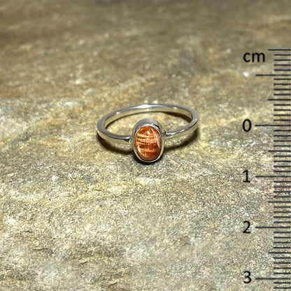 Oval Sunstone Ring- Size 7