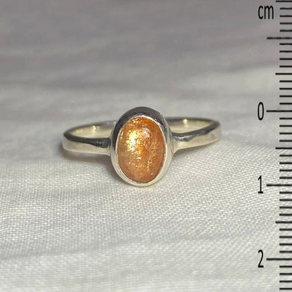 Oval Sunstone Ring- Size 8