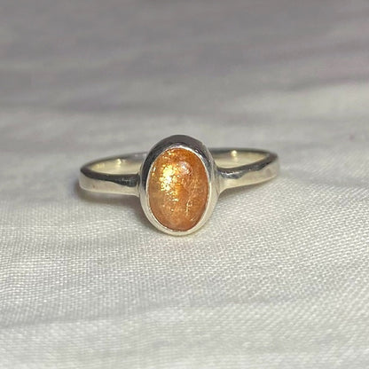 Oval Sunstone Ring- Size 8