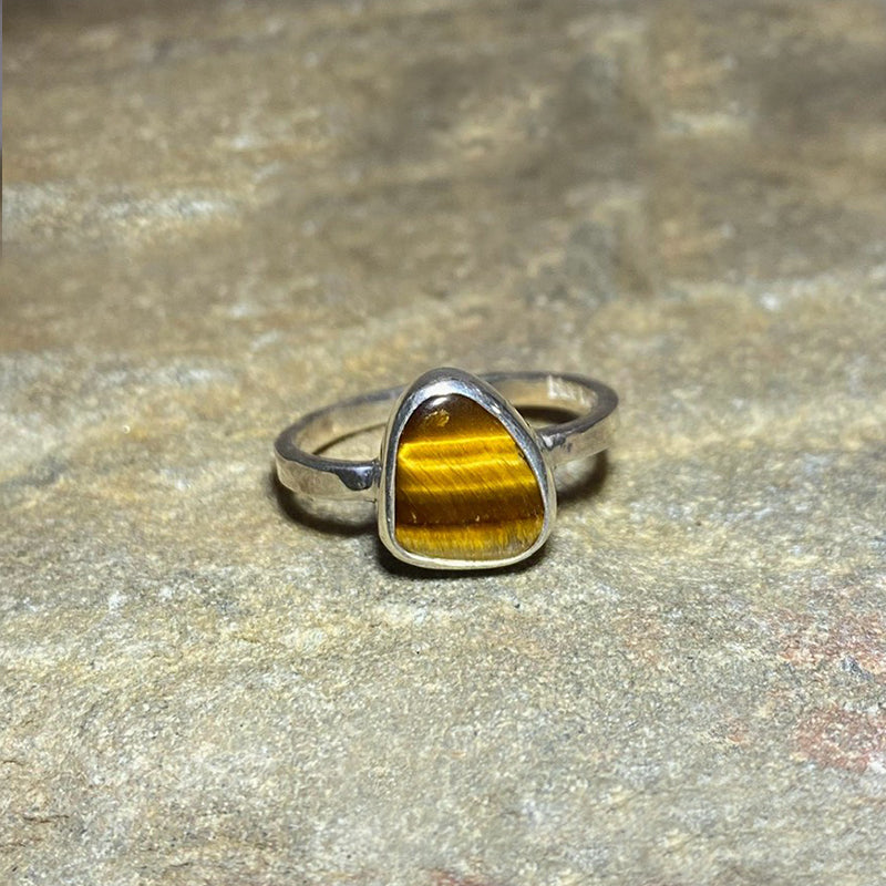 Freeform Tiger Eye Ring- Size 8.5