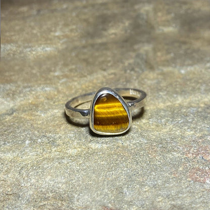 Freeform Tiger Eye Ring- Size 8.5