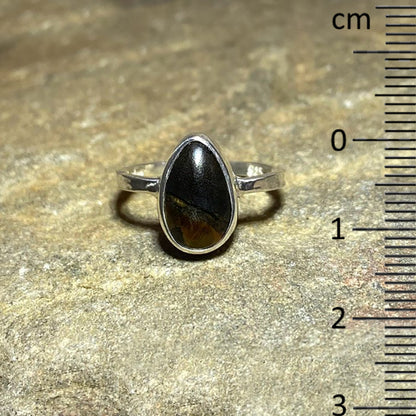 Teardrop Marra Mamba Tiger Eye Ring- Size 8