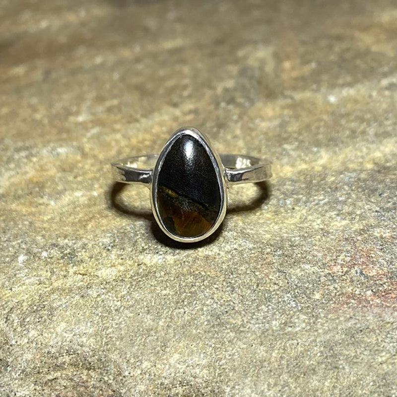 Teardrop Marra Mamba Tiger Eye Ring- Size 8