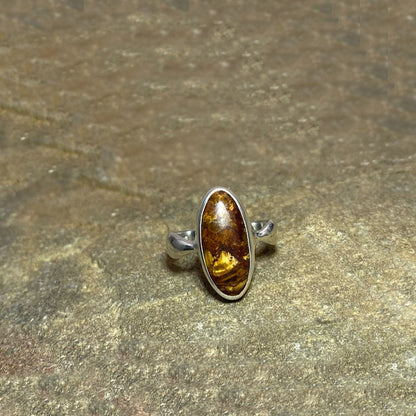 Oval Tigers Eye Ring- Size 7