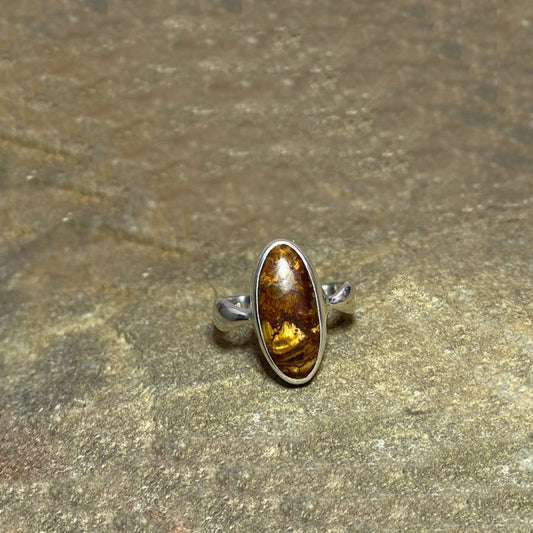 Oval Tigers Eye Ring- Size 7