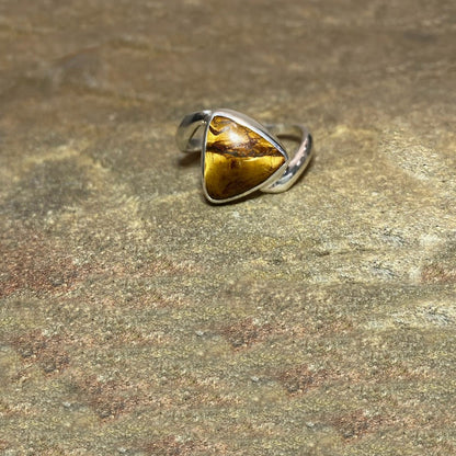 Triangle Marra Mamba Tigers Eye Ring- Size 8