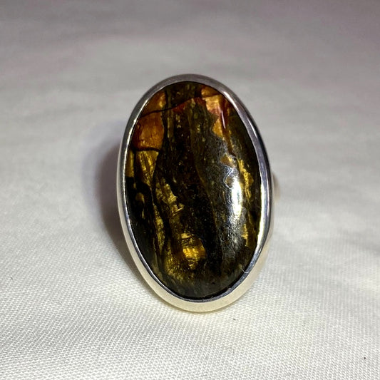 Oval Marra Mamba Tigers Eye Ring- Size 10