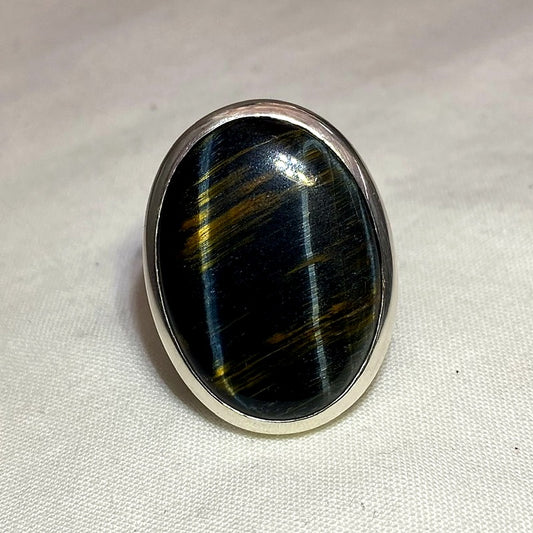 Oval Hawkeye Ring- Size 8.5