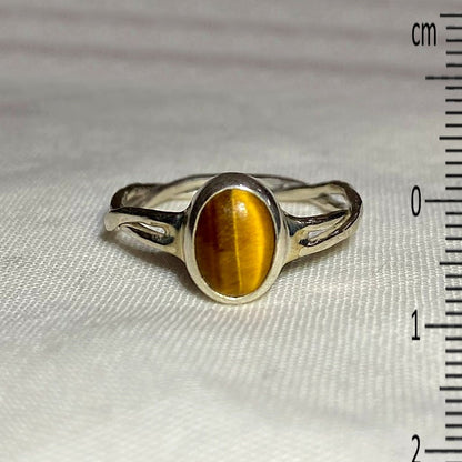 Oval Tigers Eye Ring- Size 7.5