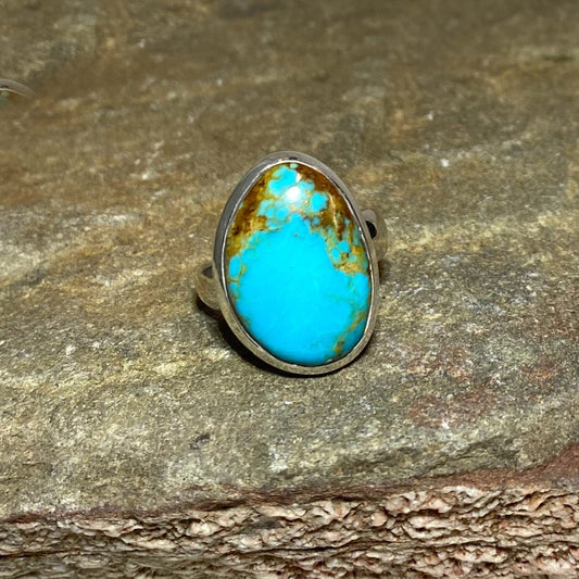 Oval Turquoise Ring- Size 9