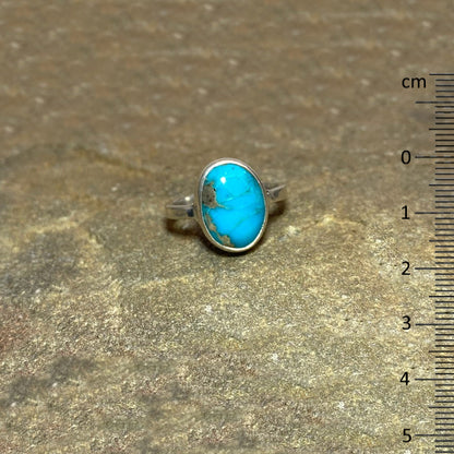 Oval Turquoise Ring- Size 8.5