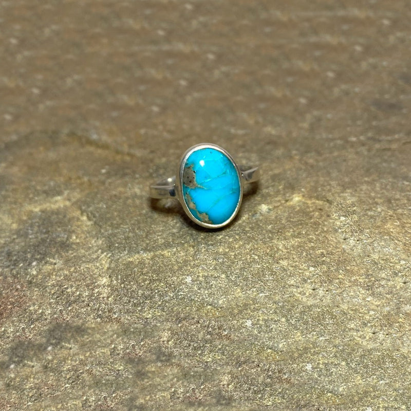 Oval Turquoise Ring- Size 8.5