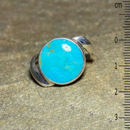 Round Turquoise Ring- Size 8