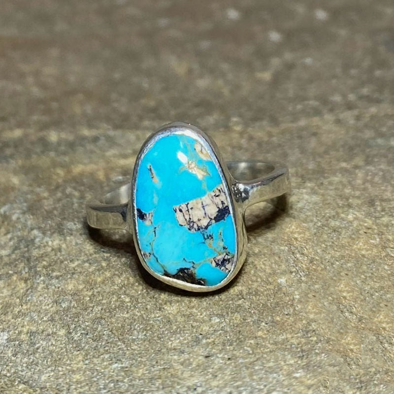 Freeform Turquoise Ring- Size 8.5