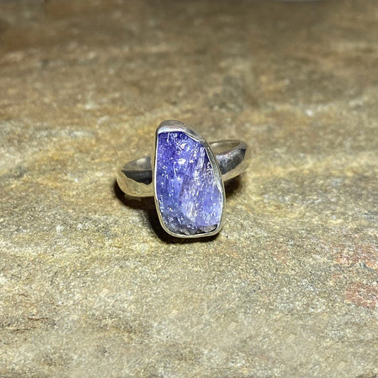 Freeform Raw Tanzanite Ring- Size 7