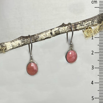 Oval Rhodocrosite Earrings